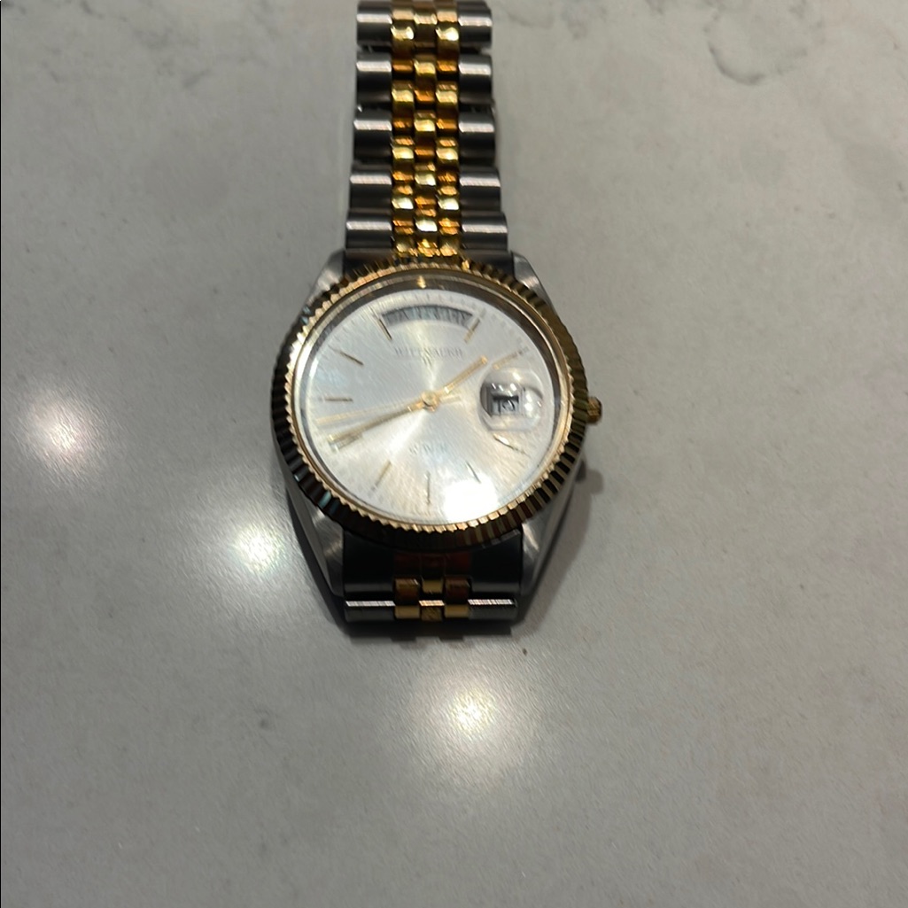 Wittnauer Watch 1980 Two Toned Stainless And Gold Mens Watch